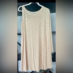 Haute Hippie tan Rhinestone dress or top size Medium